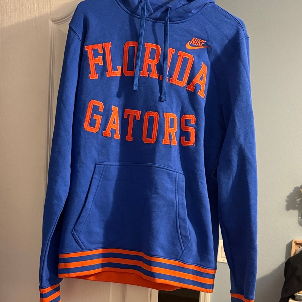 Nike Men's Blue and Orange Florida Gators Hoodie